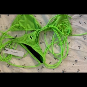 Coulbourne Swimsuit green boa